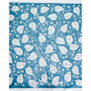 Batik Wonogiren : Lung lungan Biru Putih Abu