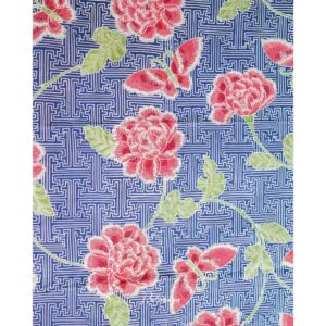 Stamped Batik Encim : Lung-lungan Kupu Latar Banji