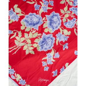 Stamped Batik Sarong Encim motif Buketan Kupu Tumpal Lereng