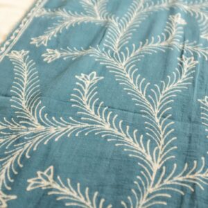 Natural Dyed Scarf with Leaf Motif